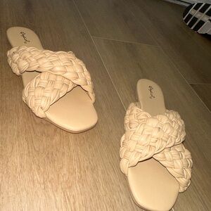 Tan flat sandals